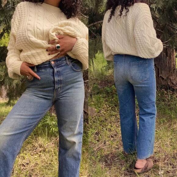 Doen Dronme Straight Leg Denim Jeans Cascade Wash Blue Size‎ 24 NWT
